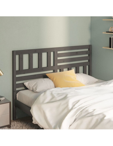Testiera per Letto Grigia 156x4x100cm in Legno Massello di Pino
