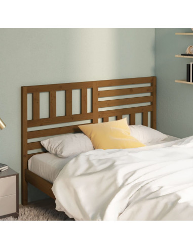 Testiera per Letto Miele 156x4x100 cm in Legno Massello di Pino