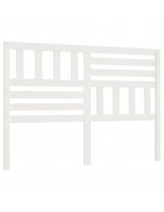 Testiera per Letto Bianca 166x4x100cm in Legno Massello di Pino 2
