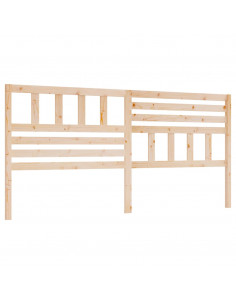 Testiera per Letto 206x4x100 cm in Legno Massello di Pino 2