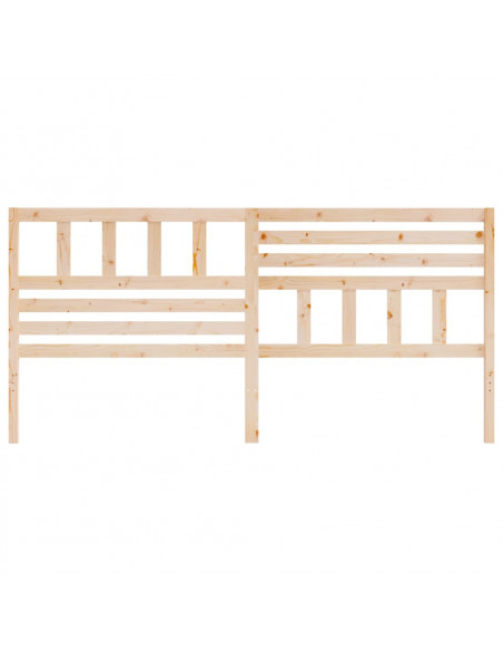 Testiera per Letto 206x4x100 cm in Legno Massello di Pino