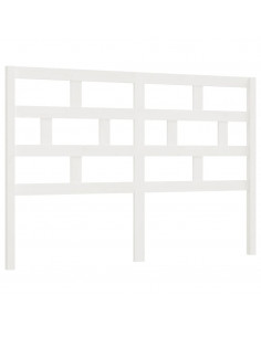 Testiera per Letto Bianca 141x4x100cm in Legno Massello di Pino 2