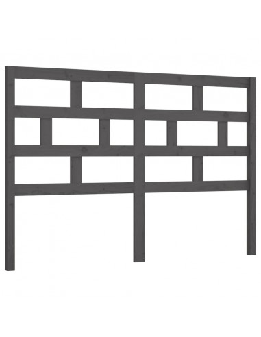 Testiera per Letto Grigia 141x4x100cm in Legno Massello di Pino