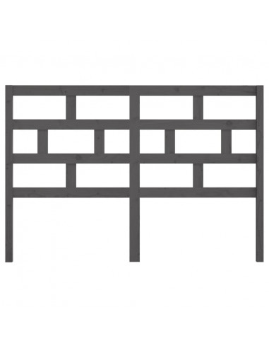 Testiera per Letto Grigia 141x4x100cm in Legno Massello di Pino