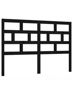 Testiera per Letto Nera 141x4x100 cm in Legno Massello di Pino 2