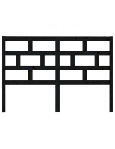 Testiera per Letto Nera 166x4x100 cm in Legno Massello di Pino