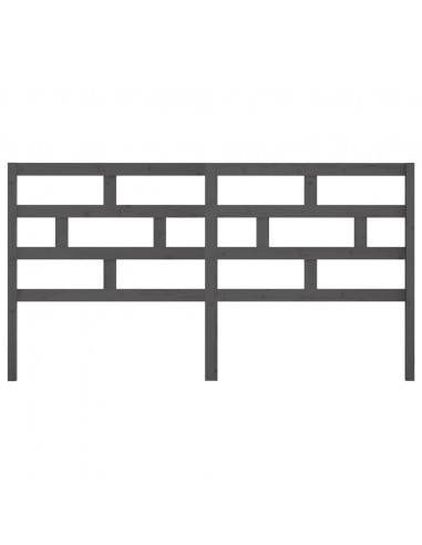 Testiera per Letto Grigia 186x4x100cm in Legno Massello di Pino