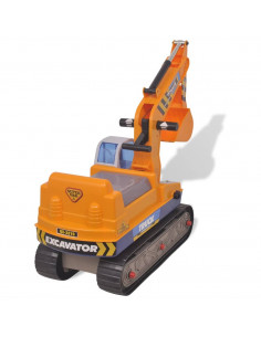 Escavatore Cavalcabile in Plastica Giallo