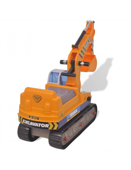 Escavatore Cavalcabile in Plastica Giallo