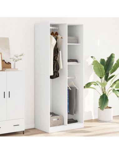 Armadio Bianco 80x50x200 cm in Legno Multistrato