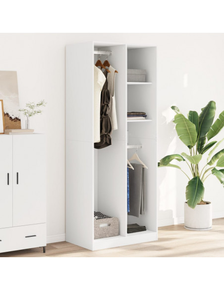 Armadio Bianco 80x50x200 cm in Legno Multistrato