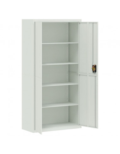 Armadio Classificatore Grigio Chiaro 90x40x220 cm in Acciaio