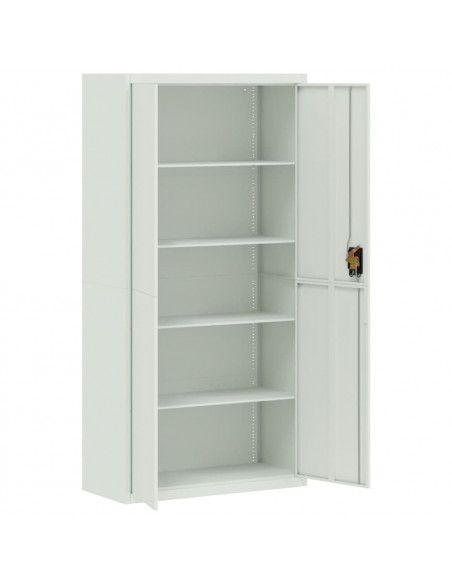 Armadio Classificatore Grigio Chiaro 90x40x220 cm in Acciaio