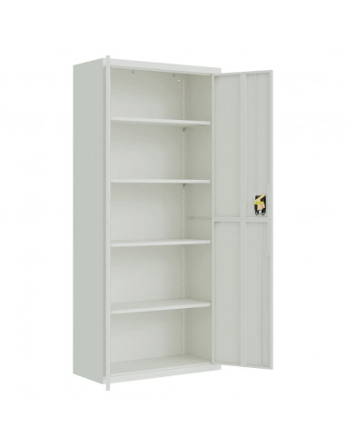 Armadio Classificatore Grigio Chiaro 90x40x240 cm in Acciaio