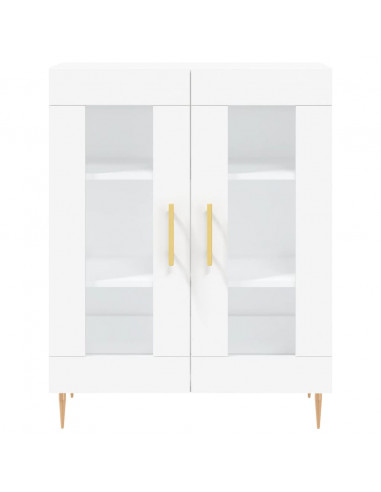 Credenza Bianca 69,5x34x180 cm in Legno Multistrato