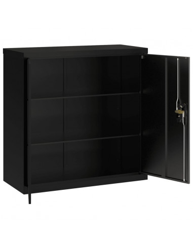 Armadio Classificatore Nero 90x40x90 cm in Acciaio