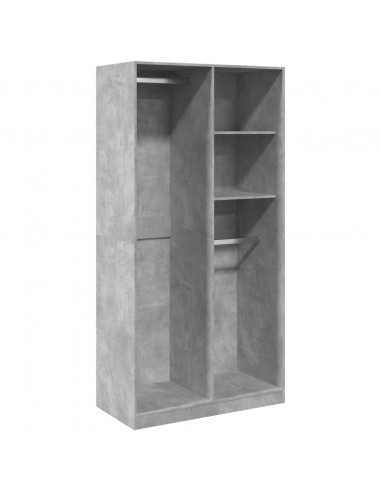 Armadio Grigio Cemento 100x50x200 cm in Legno Multistrato