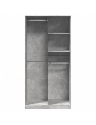 Armadio Grigio Cemento 100x50x200 cm in Legno Multistrato