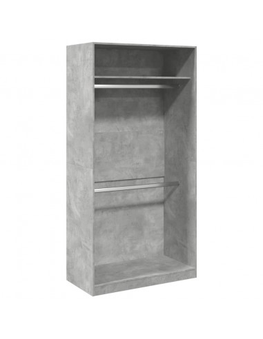 Armadio Grigio Cemento 100x50x200 cm in Legno Multistrato