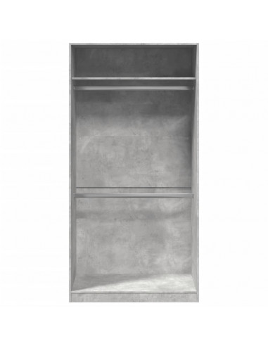 Armadio Grigio Cemento 100x50x200 cm in Legno Multistrato