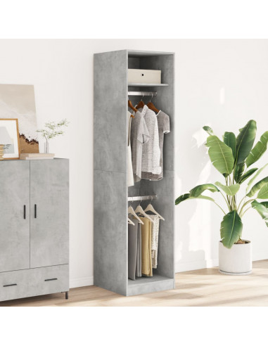Armadio Grigio Cemento 50x50x200 cm in Legno Multistrato