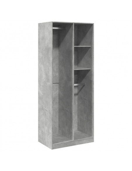 Armadio Grigio Cemento 80x50x200 cm in Legno Multistrato