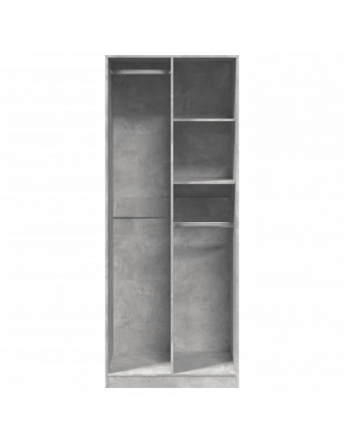 Armadio Grigio Cemento 80x50x200 cm in Legno Multistrato