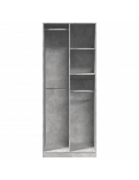 Armadio Grigio Cemento 80x50x200 cm in Legno Multistrato