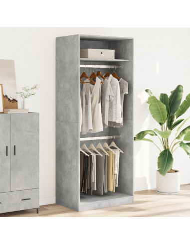 Armadio Grigio Cemento 80x50x200 cm in Legno Multistrato