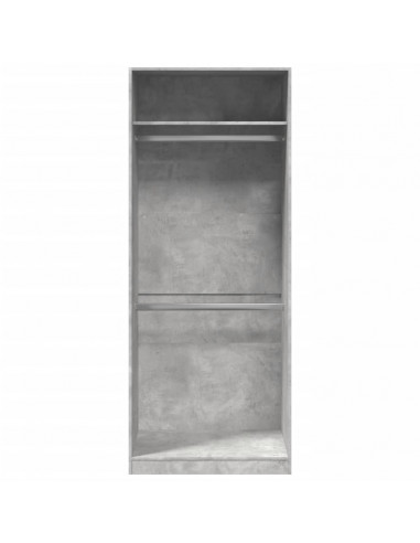 Armadio Grigio Cemento 80x50x200 cm in Legno Multistrato