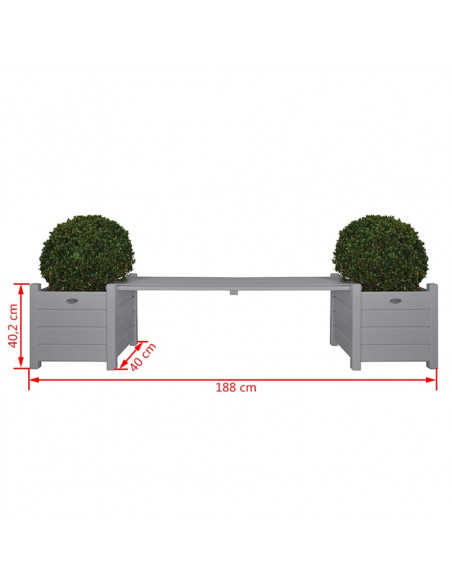Esschert Design Fioriere con Panchina a Ponte Grigia CF33G