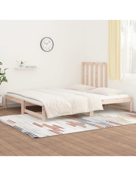 Dormeuse Estraibile 2x(90x190) cm Legno Massello di Pino