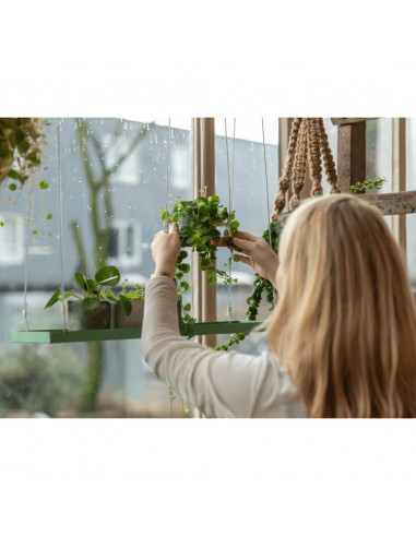 Esschert Design Vassoio Sospeso per Piante Rettangolare Verde L