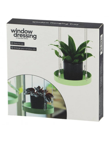 Esschert Design Vassoio Sospeso per Piante Rotondo Verde S