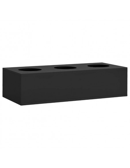 Fioriera da Ufficio Antracite 90x40x23 cm in Acciaio