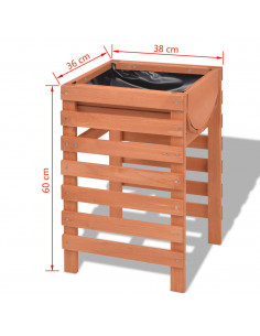 Fioriera 38x36x60 cm Legno