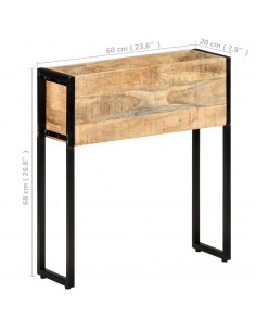 Fioriera 60x20x68 cm in Legno di Mango Grezzo