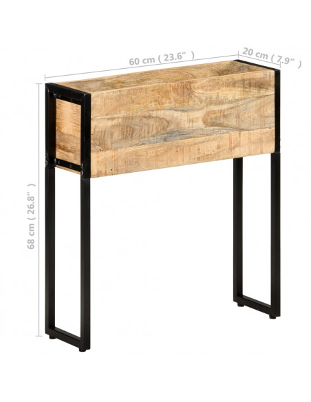 Fioriera 60x20x68 cm in Legno di Mango Grezzo