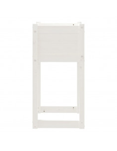 Fioriera Bianca 40x40x81 cm in Legno Massello di Pino