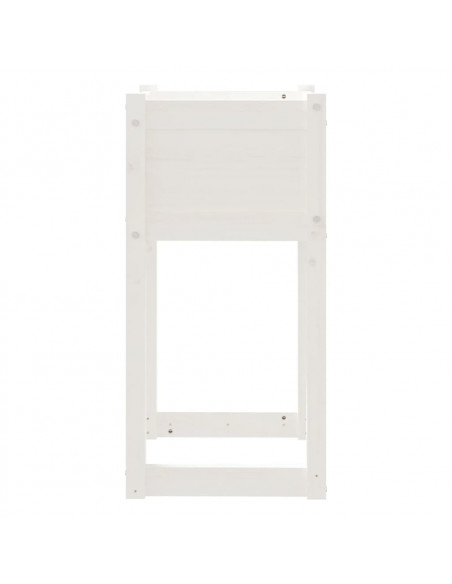 Fioriera Bianca 40x40x81 cm in Legno Massello di Pino