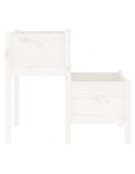 Fioriera Bianca 84,5x84x75 cm in Legno Massello di Pino