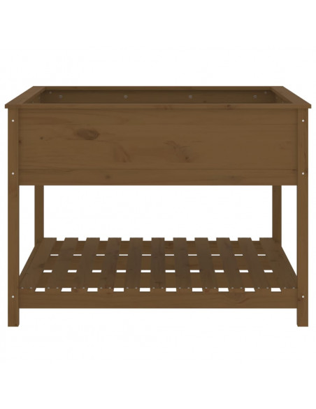 Fioriera con Mensola Miele 111,5x111,5x81cm Legno Massello Pino