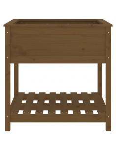 Fioriera con Mensola Miele 82,5x82,5x81 cm Legno Massello Pino