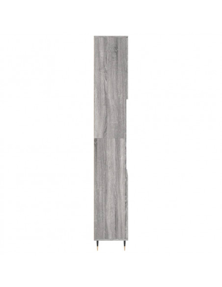 Armadietto Bagno Grigio Sonoma 30x30x190cm in Legno Multistrato