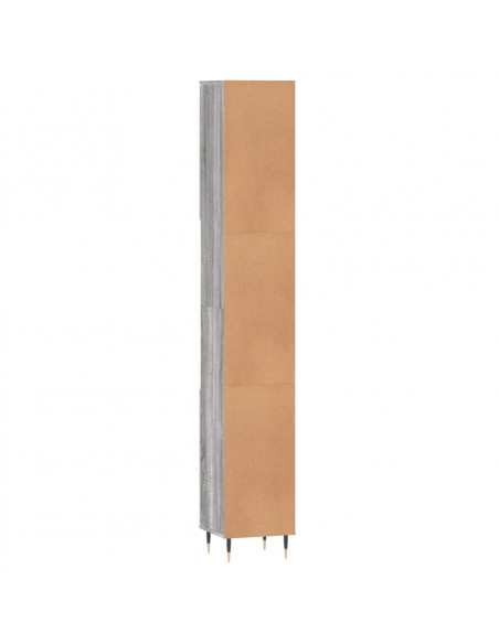 Armadietto Bagno Grigio Sonoma 30x30x190cm in Legno Multistrato