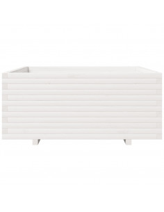 Fioriera da Giardino Bianca 110x110x49,5 cm Legno Massello Pino