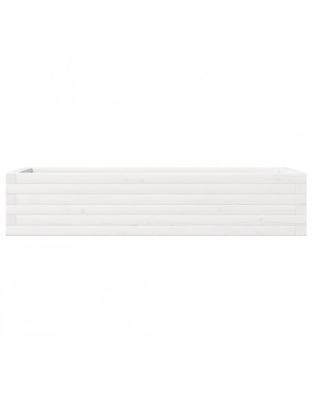 Fioriera da Giardino Bianca 110x40x23 cm Legno Massello di Pino