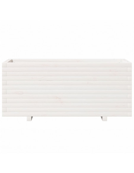 Fioriera da Giardino Bianca 110x40x49,5 cm Legno Massello Pino