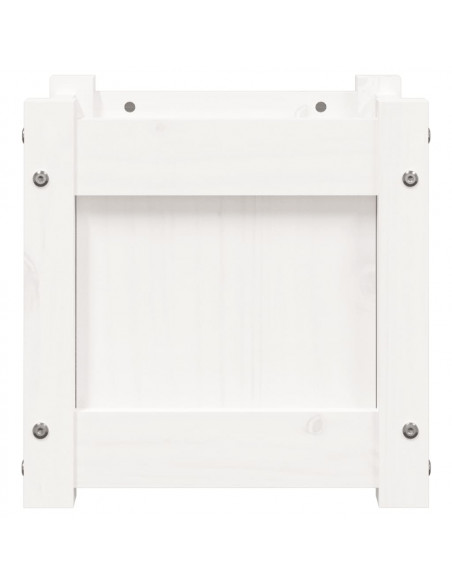 Fioriera da Giardino Bianca 31x31x31 cm Legno Massello di Pino