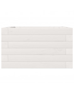 Fioriera da Giardino Bianca 40x40x23 cm Legno Massello di Pino